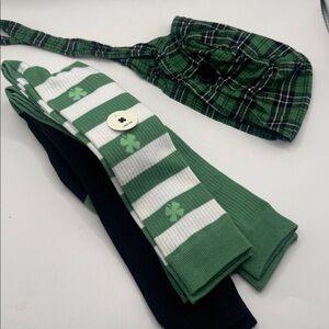 NWT Lucky Compression Socks and Irish Plaid Scrub Cap (not new)